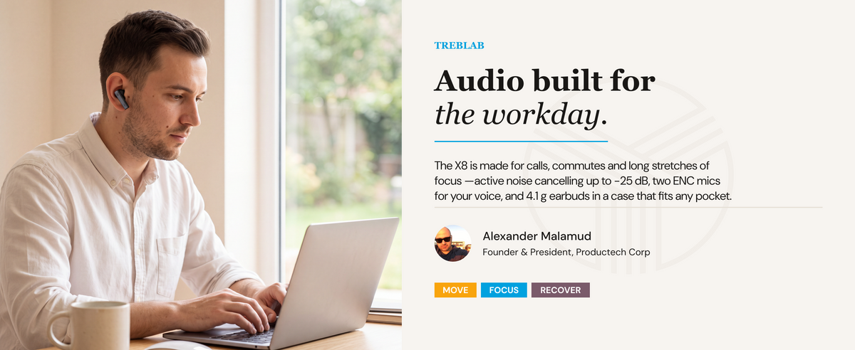 Treblab Focus Air Wireless Earbuds (X8) A+ 1
