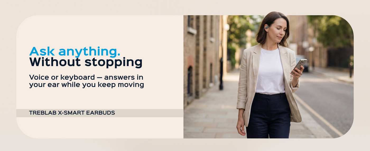 TREBLAB X-Smart AI Wireless Bluetooth Translation Earbuds — A+ 2