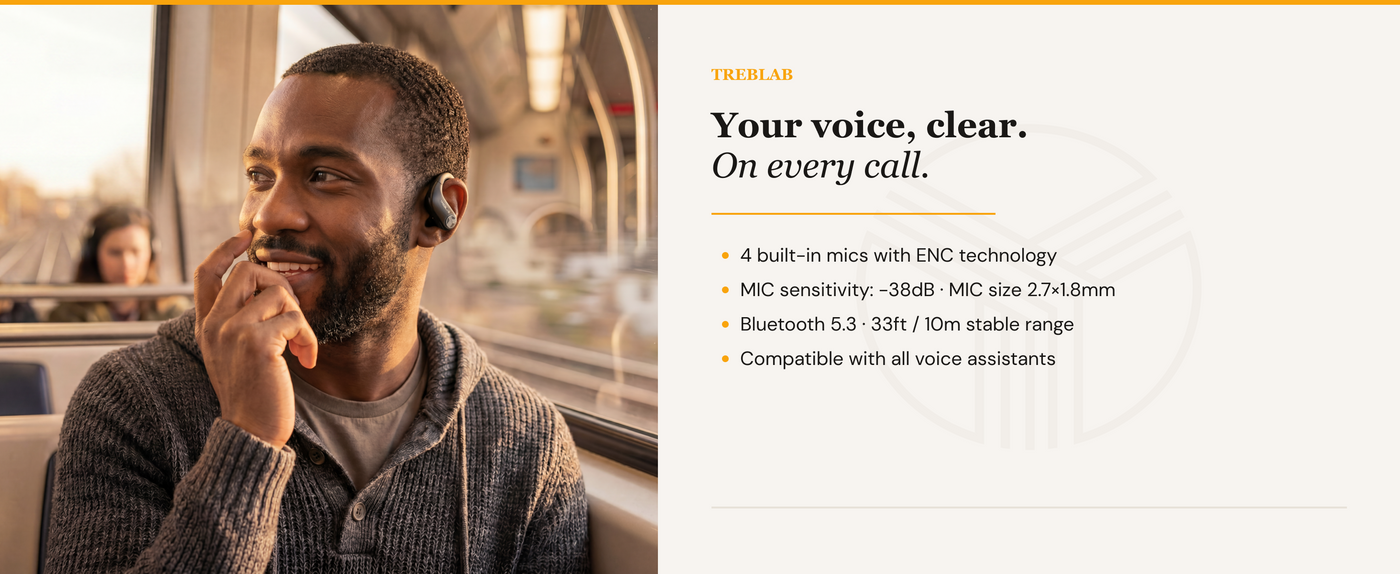 TREBLAB X3 Pro Wireless Earbuds with Earhooks — A+ 6