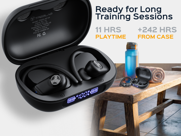 TREBLAB X4 Wireless Earbuds with Earhooks — A+ 2 mobile