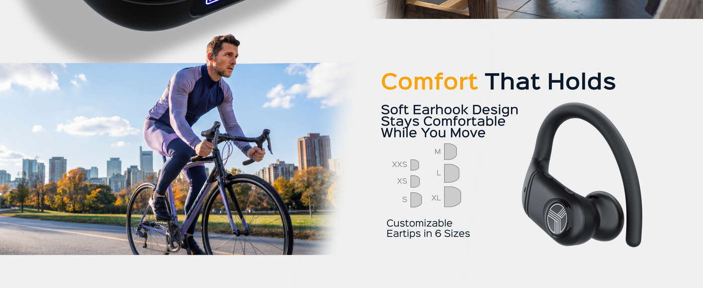 TREBLAB X4 Wireless Earbuds with Earhooks — A+ 3