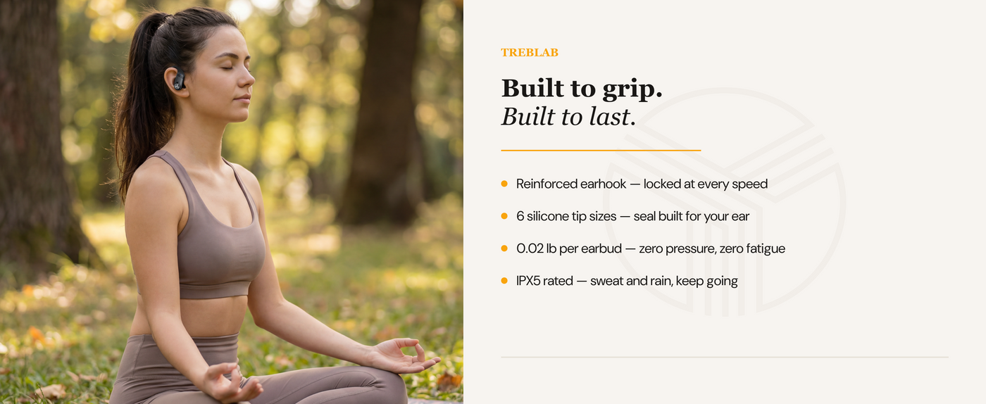 TREBLAB X4 Wireless Earbuds with Earhooks — A+ 3