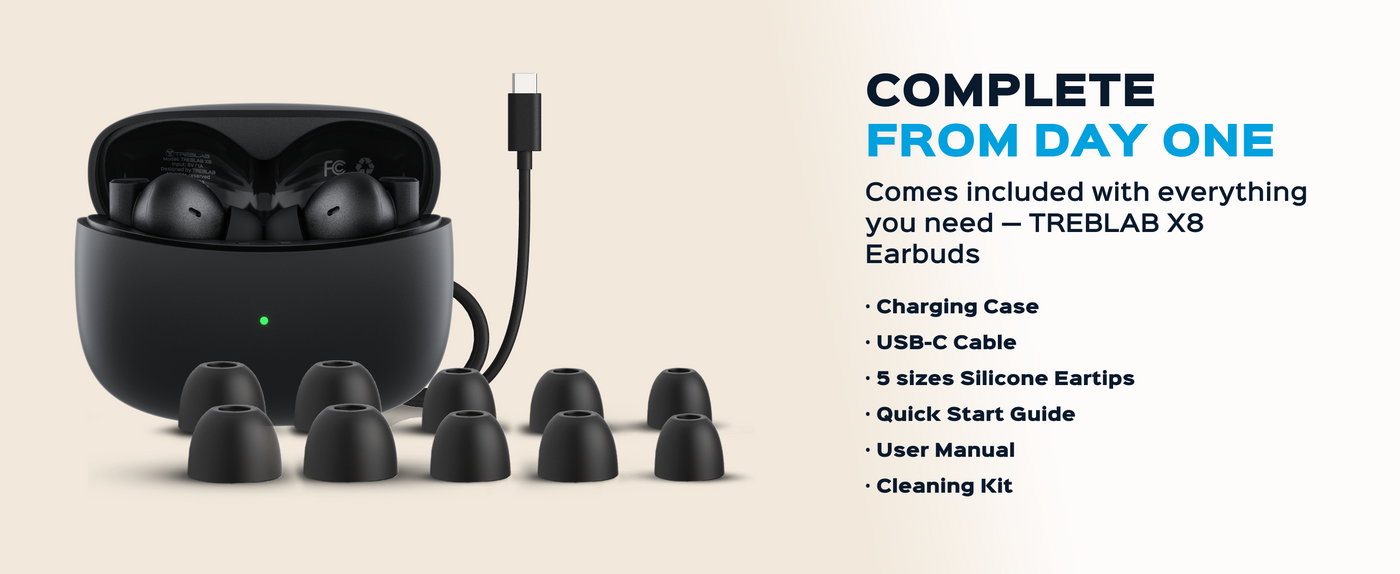 TREBLAB X8 Noise Cancelling Wireless Earbuds — A+ 6