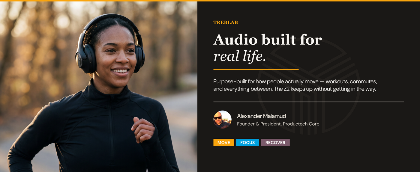 TREBLAB Z2 Active Noise Cancelling Headphones — A+ 1