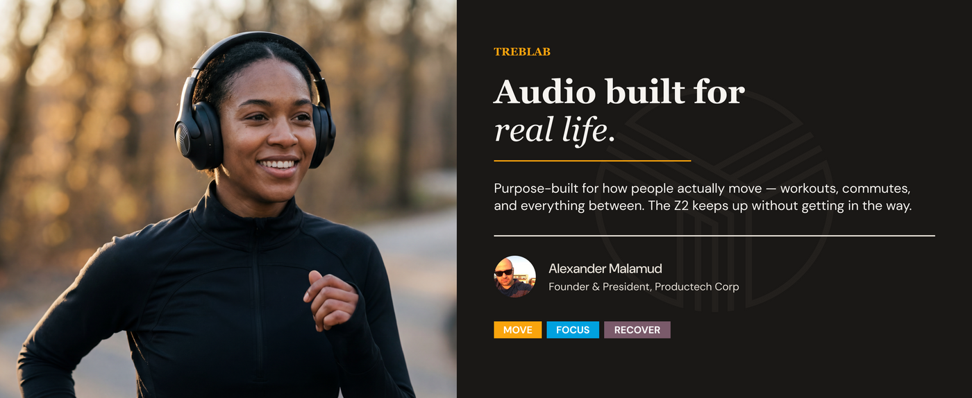 TREBLAB Z2 Active Noise Cancelling Headphones — A+ 1